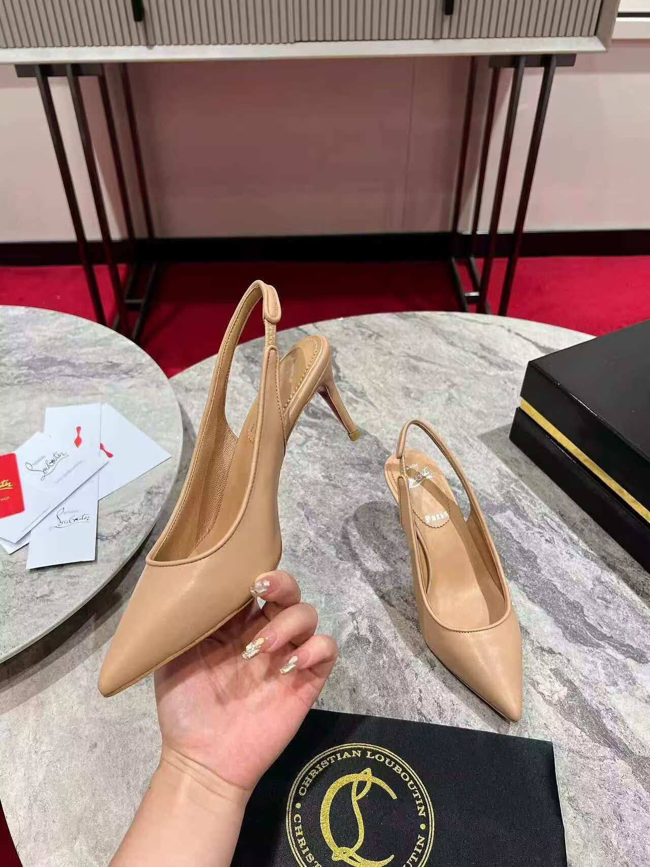 UA Christian Louboutin Sporty Kate Sling 65mm