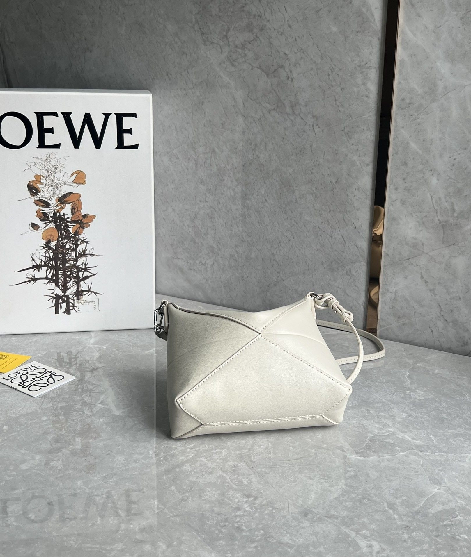 Loewe Puzzle Fold pouch in shiny nappa calfskin 15.5x23x6.5cm