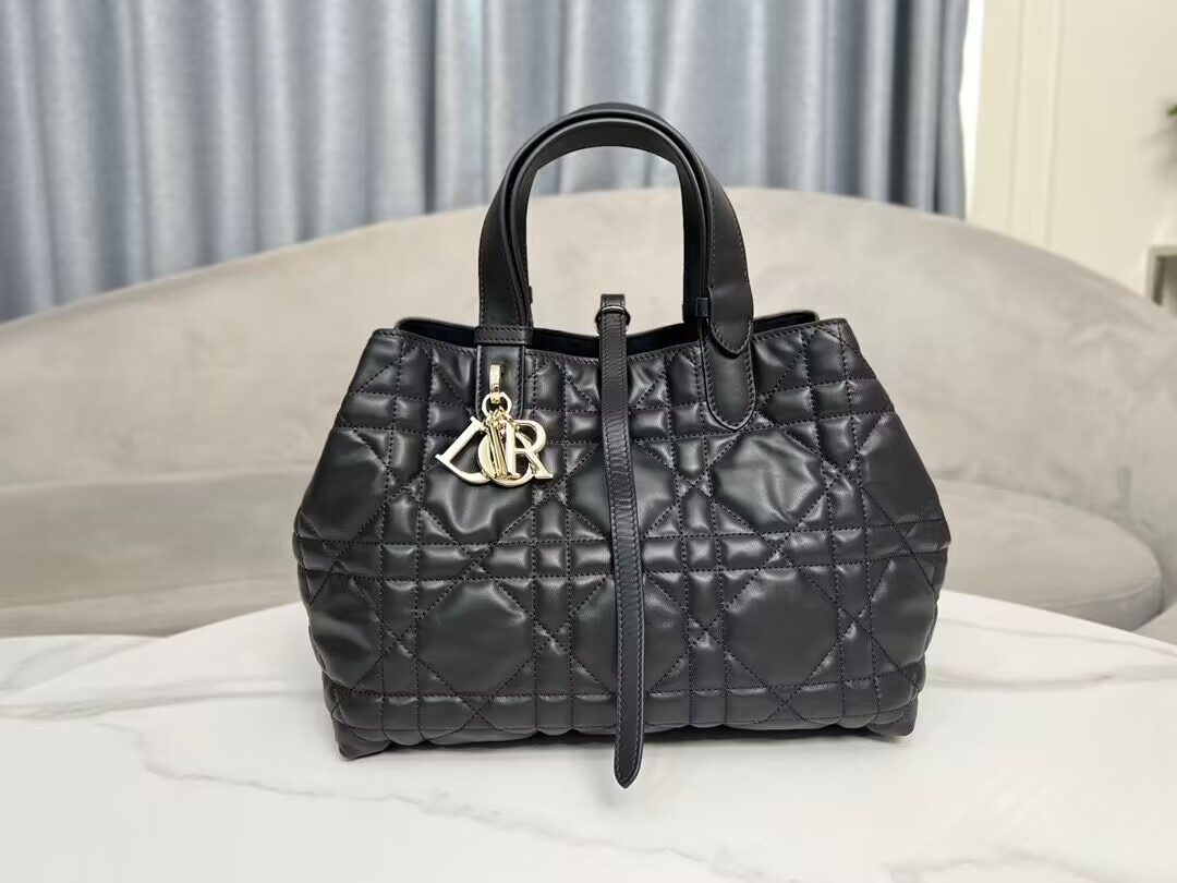 Dior Toujours Bag Medium Black 11 x 8.5 x 6.5 inches