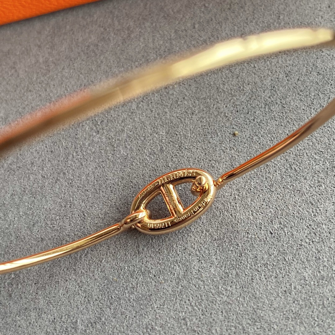 Hermès thin tube diamond pig nose Bracelet