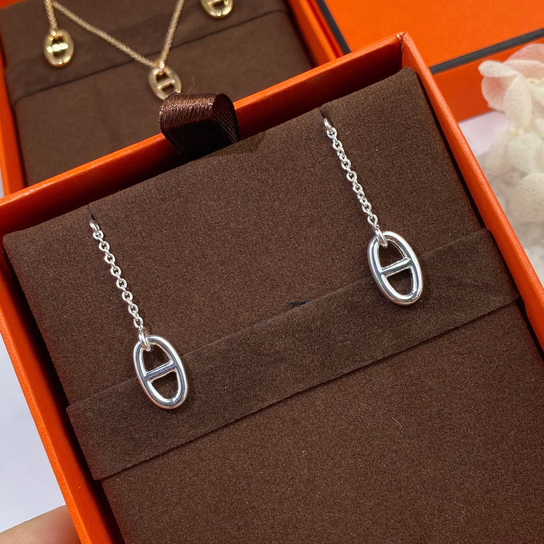 Hermès H Farandole Sterling Silver Earrings