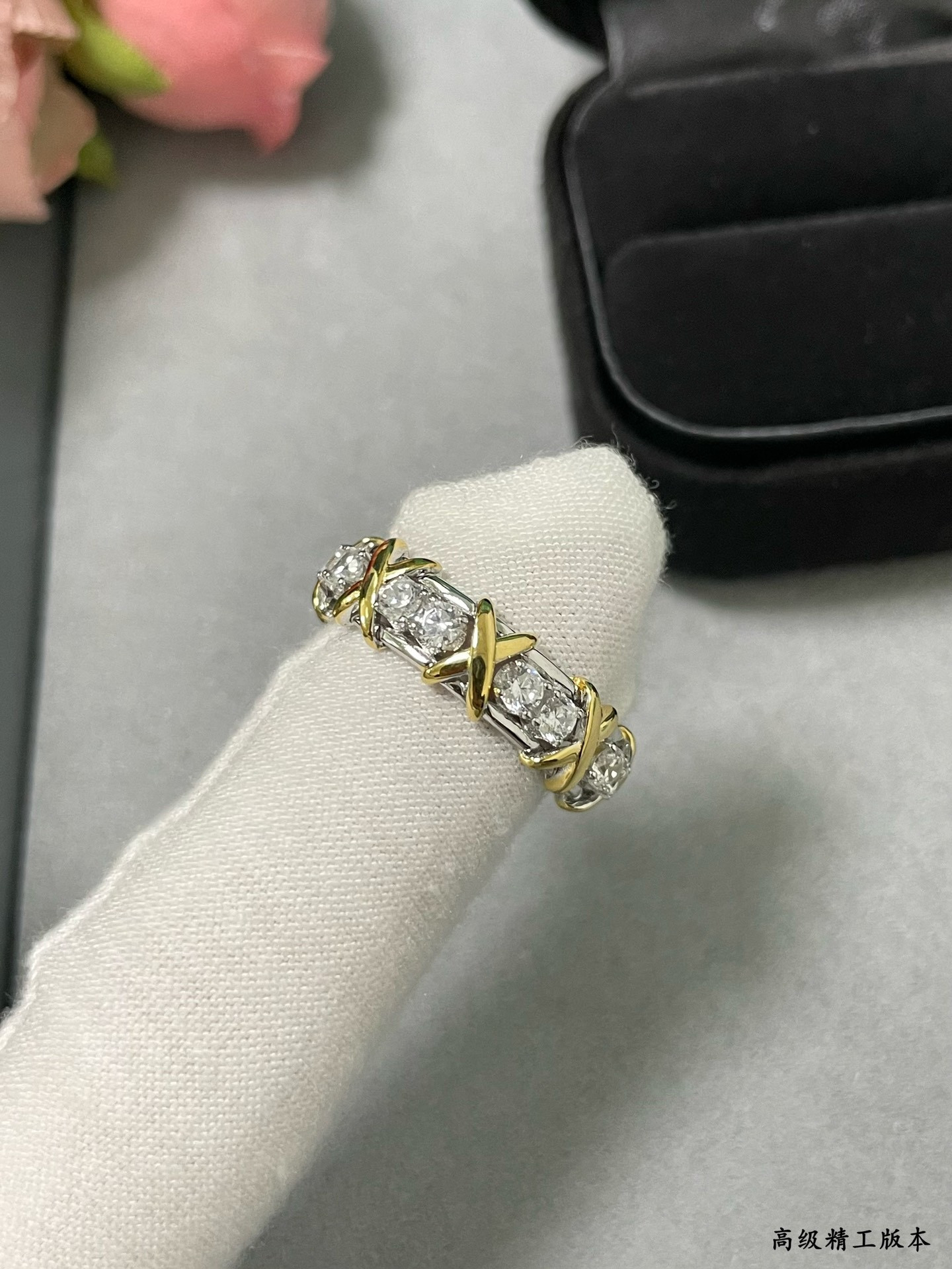 Tiffany & Co. Crossed Double Tone Ring