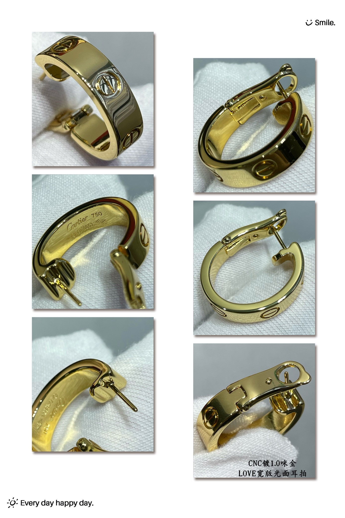 Cartier Wide version smooth LOVE Earrings