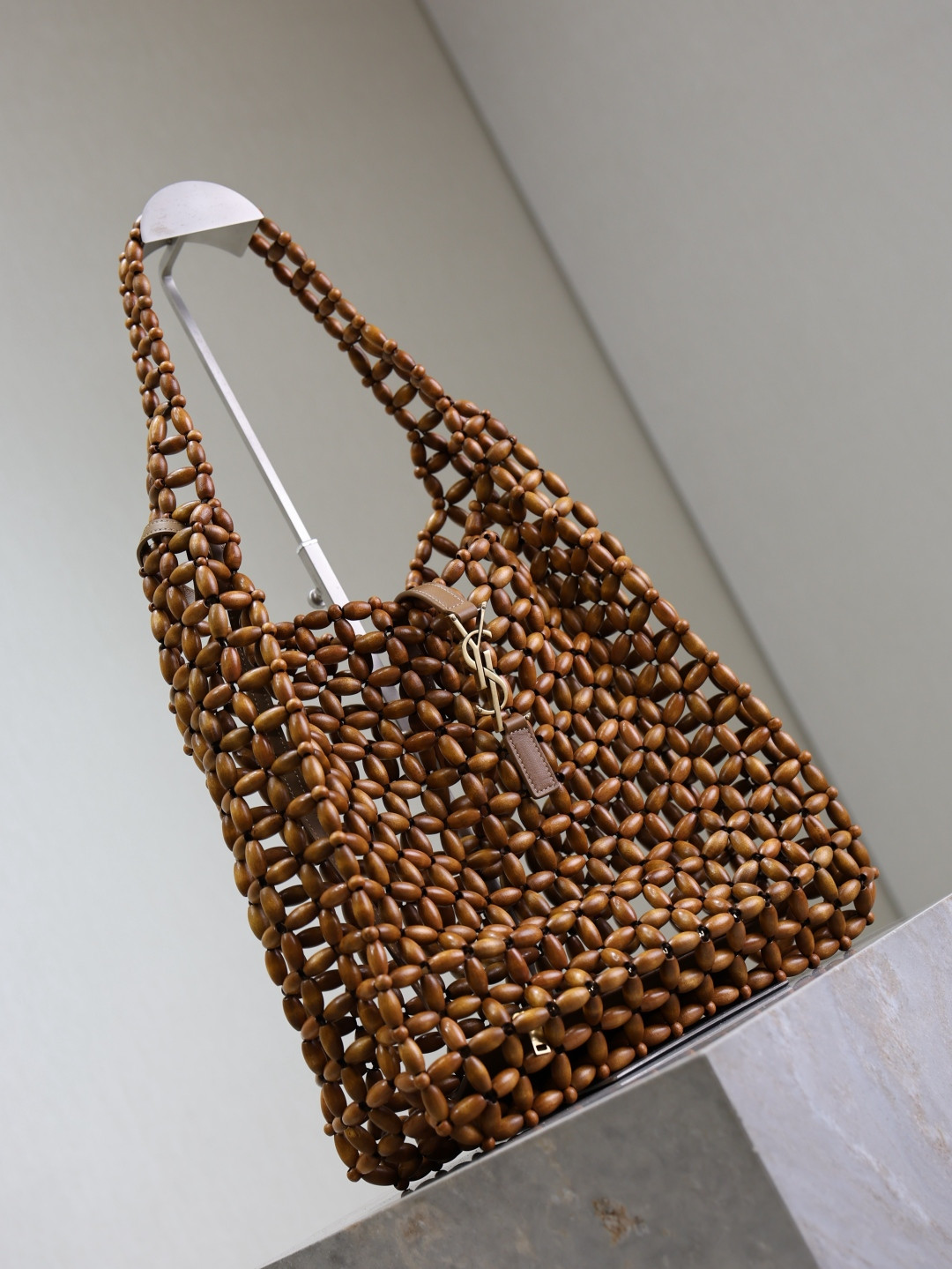 YSL LE 5 à 7 large in wood beads 30x35x10cm