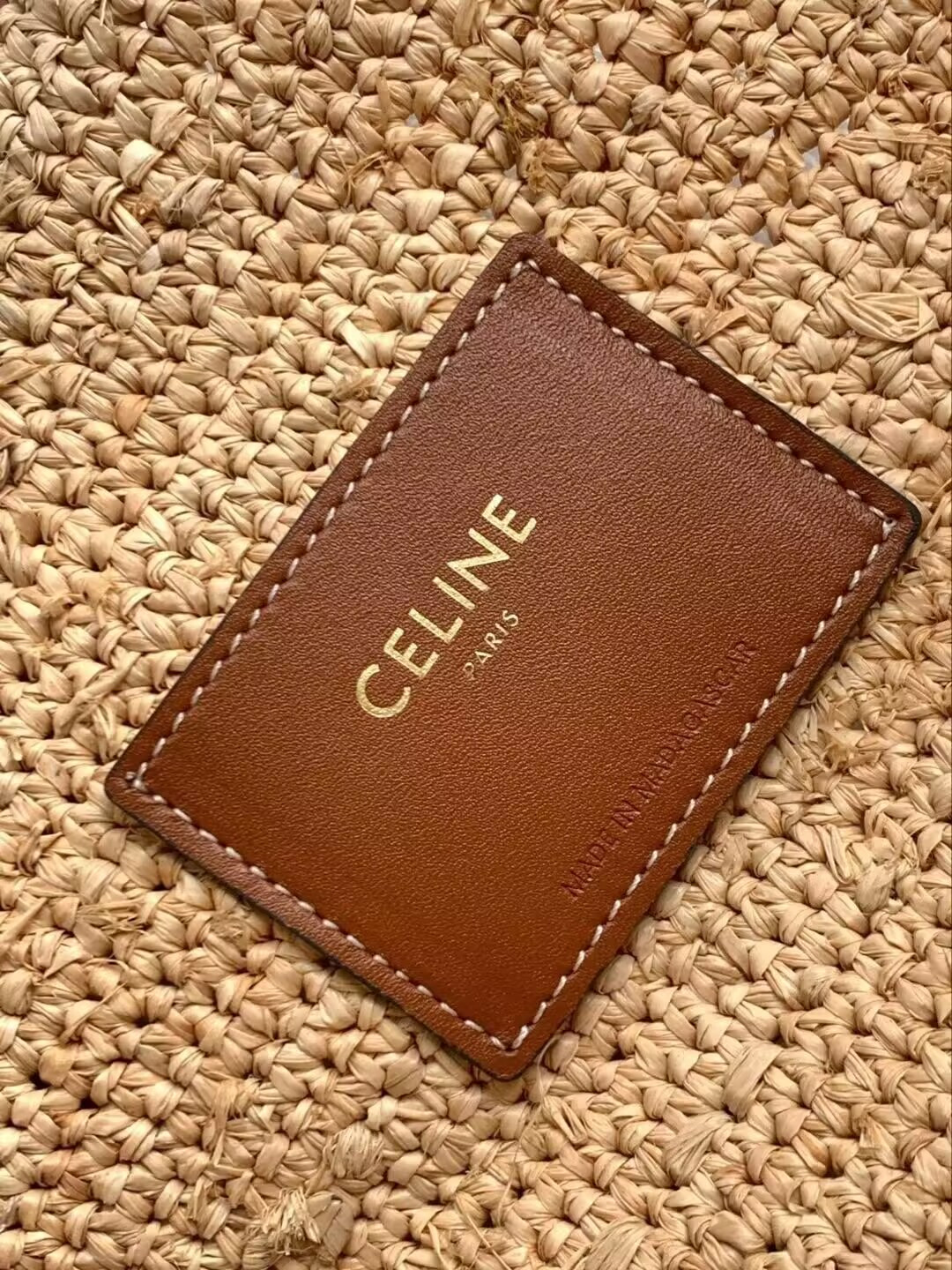 Celine MEDIUM SUPPLE CELINE CLASSIC PANIER IN Raffia and calfskin 22x30x14cm