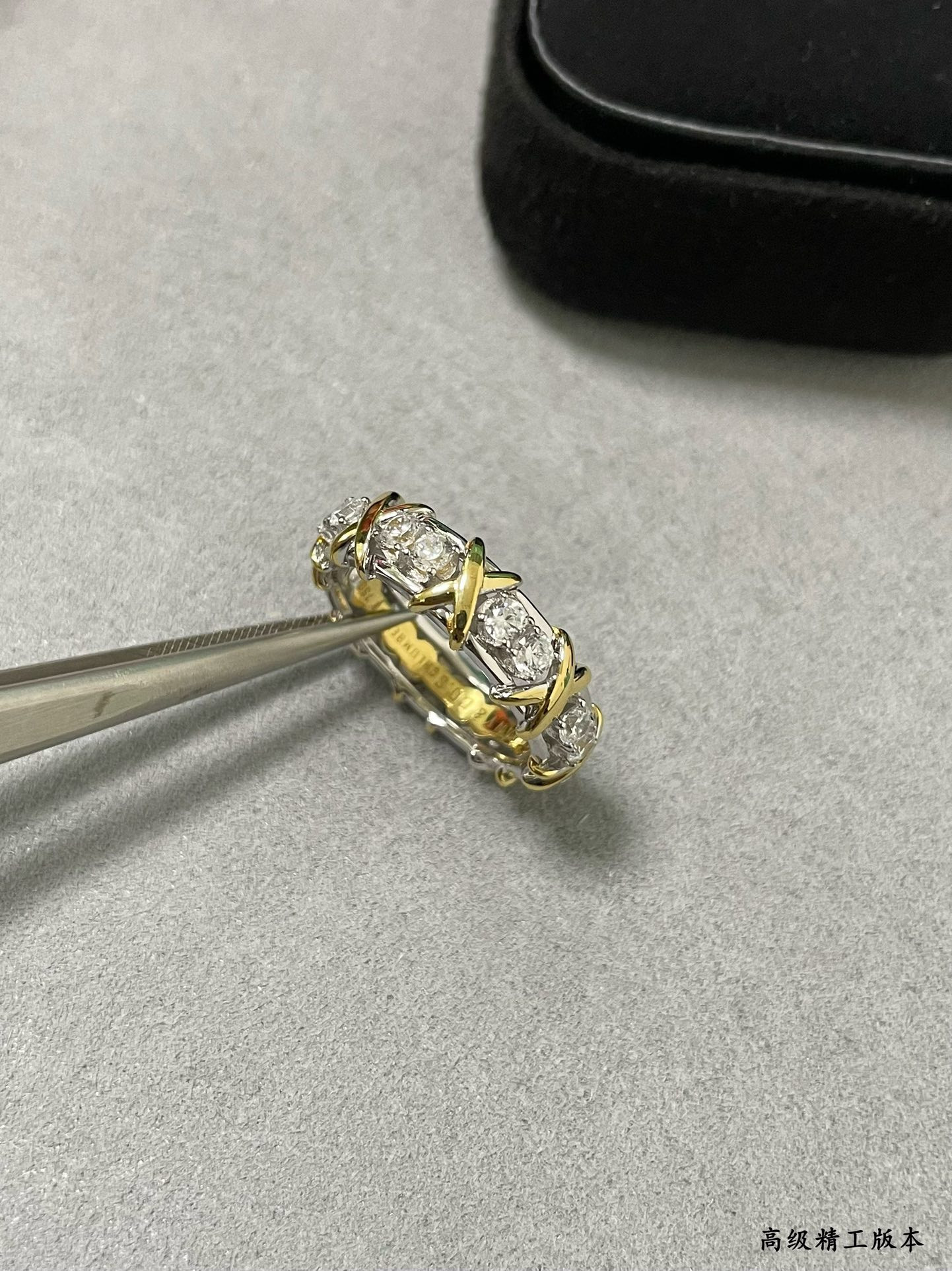 Tiffany & Co. Crossed Double Tone Ring