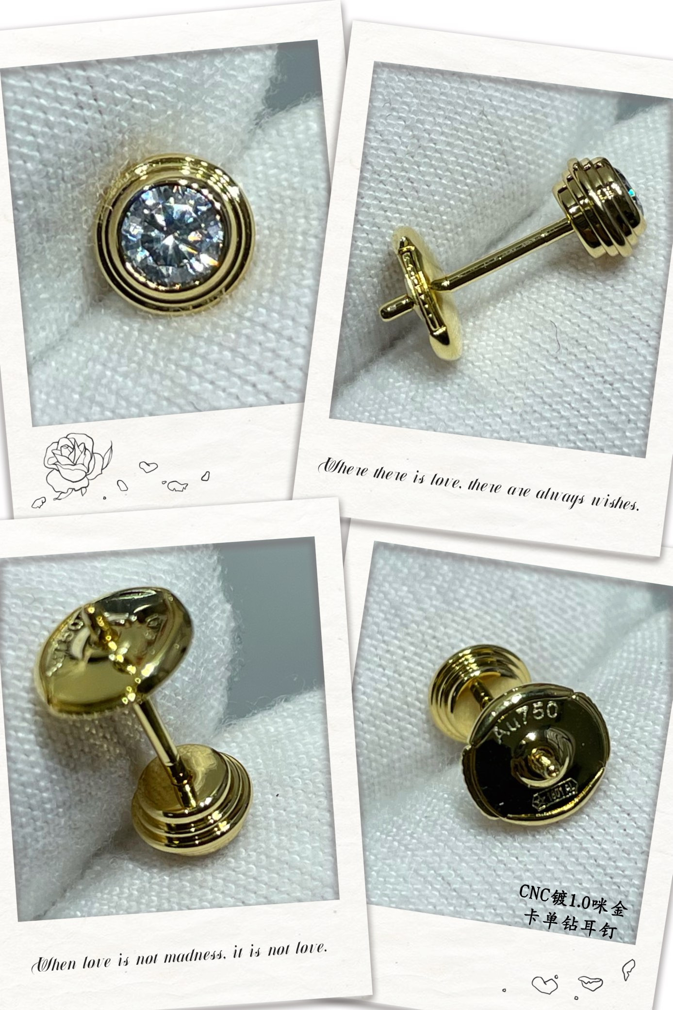 Cartier Single diamond stud Earrings