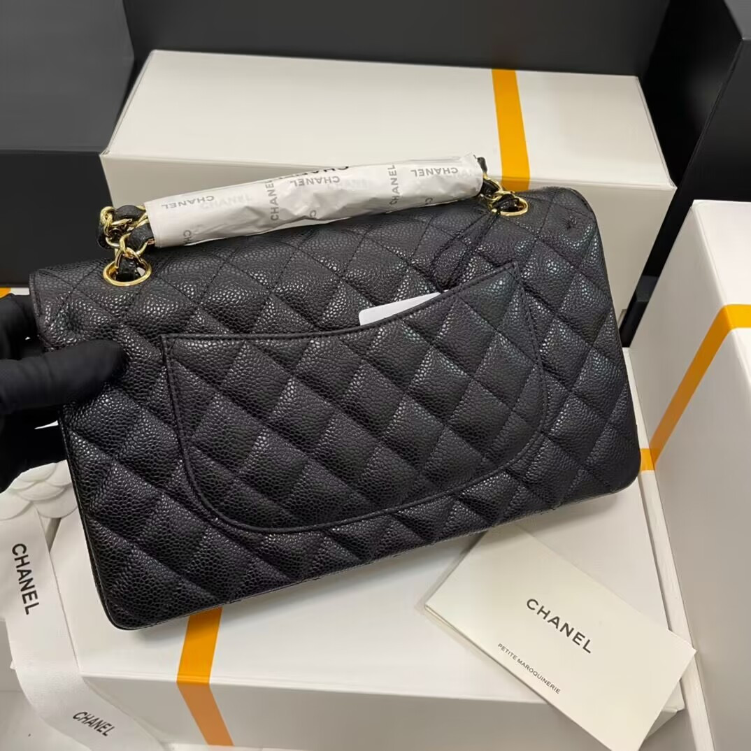 CHANEL CLASSIC HANDBAG GRAINED CALFSKIN 6 × 9.9 × 2.5 in