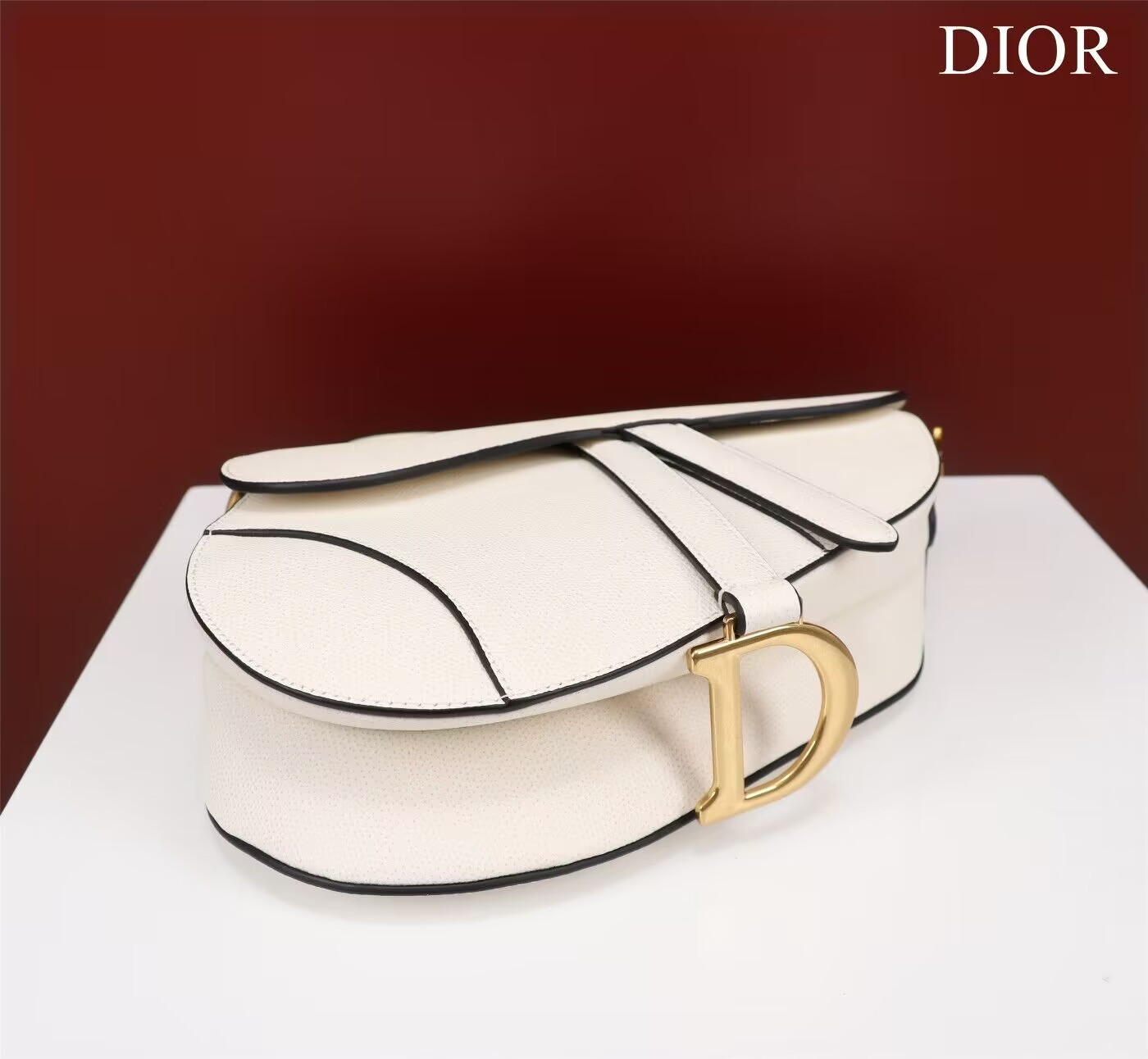 Dior MINI SADDLE BAG WITH STRAP Grained Calfskin 19 x 16 x 5 cm