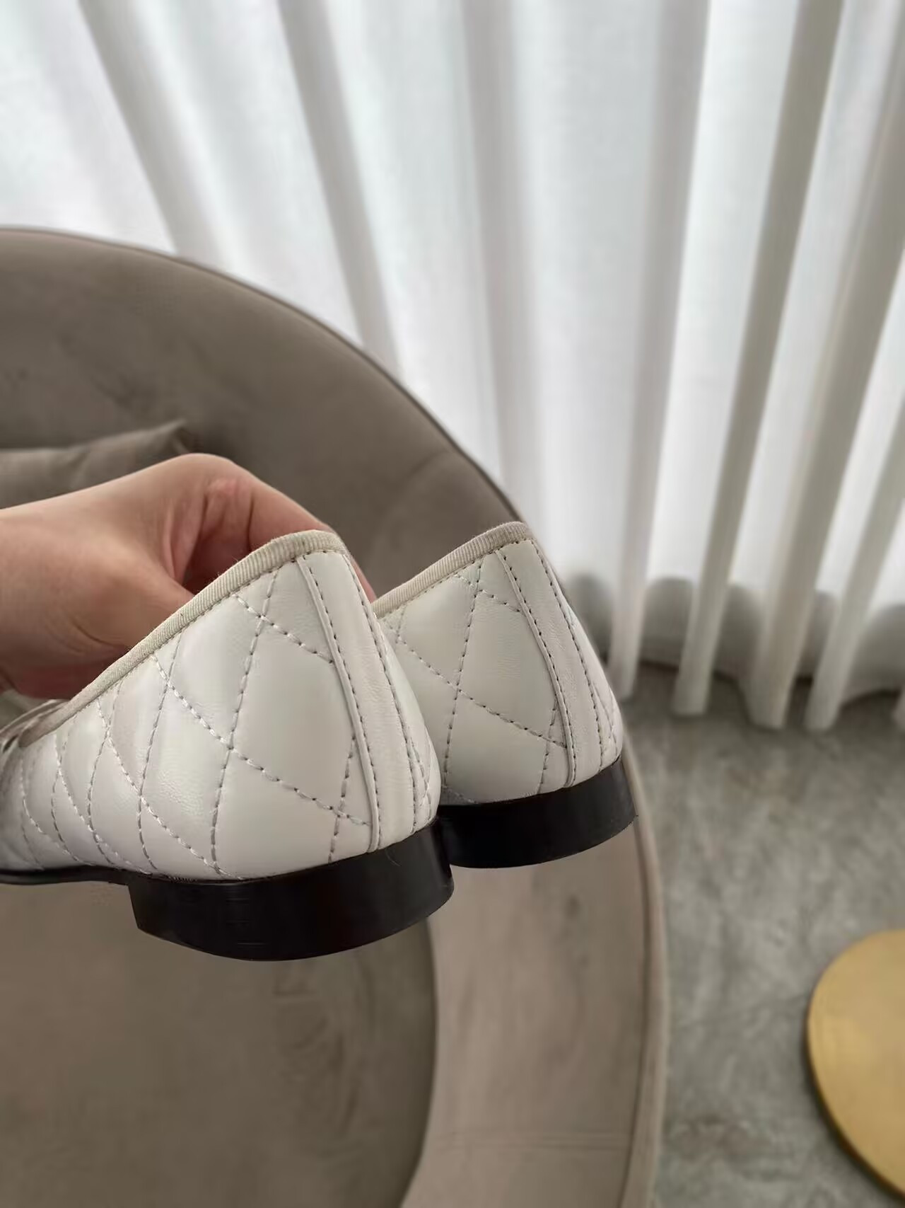 Chanel BALLET FLATS Aged Calfskin White & Black