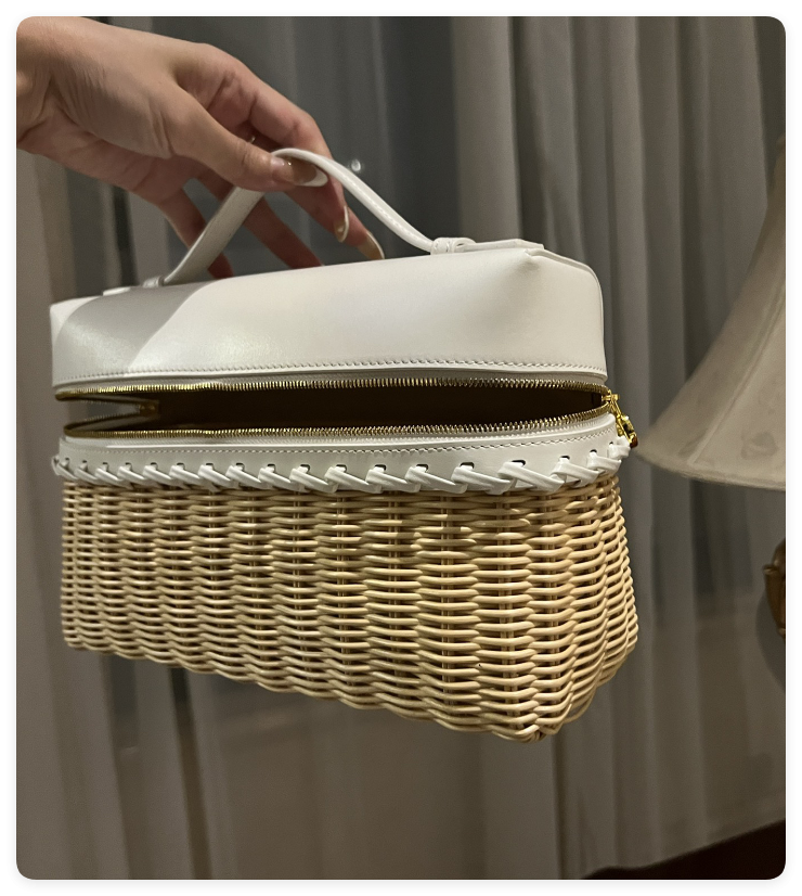 Loro Piana Extra Pocket L27 Wicker Bag 27 x 10 x 16cm