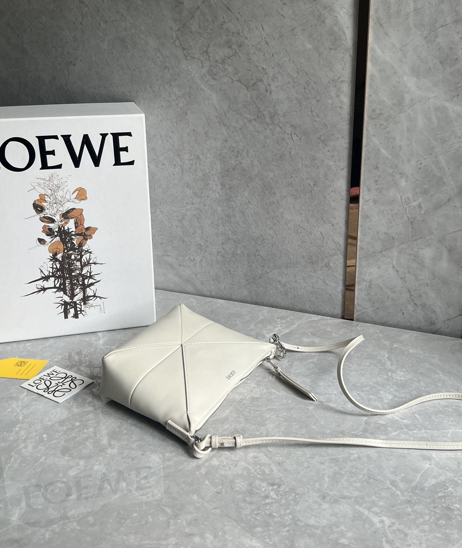 Loewe Puzzle Fold pouch in shiny nappa calfskin 15.5x23x6.5cm