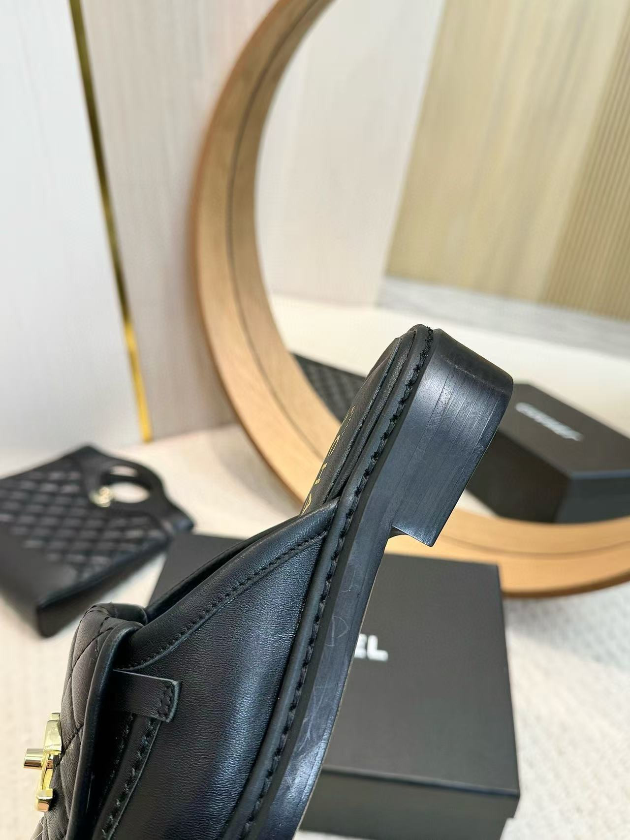 UA Chanel Slides Leather Flats