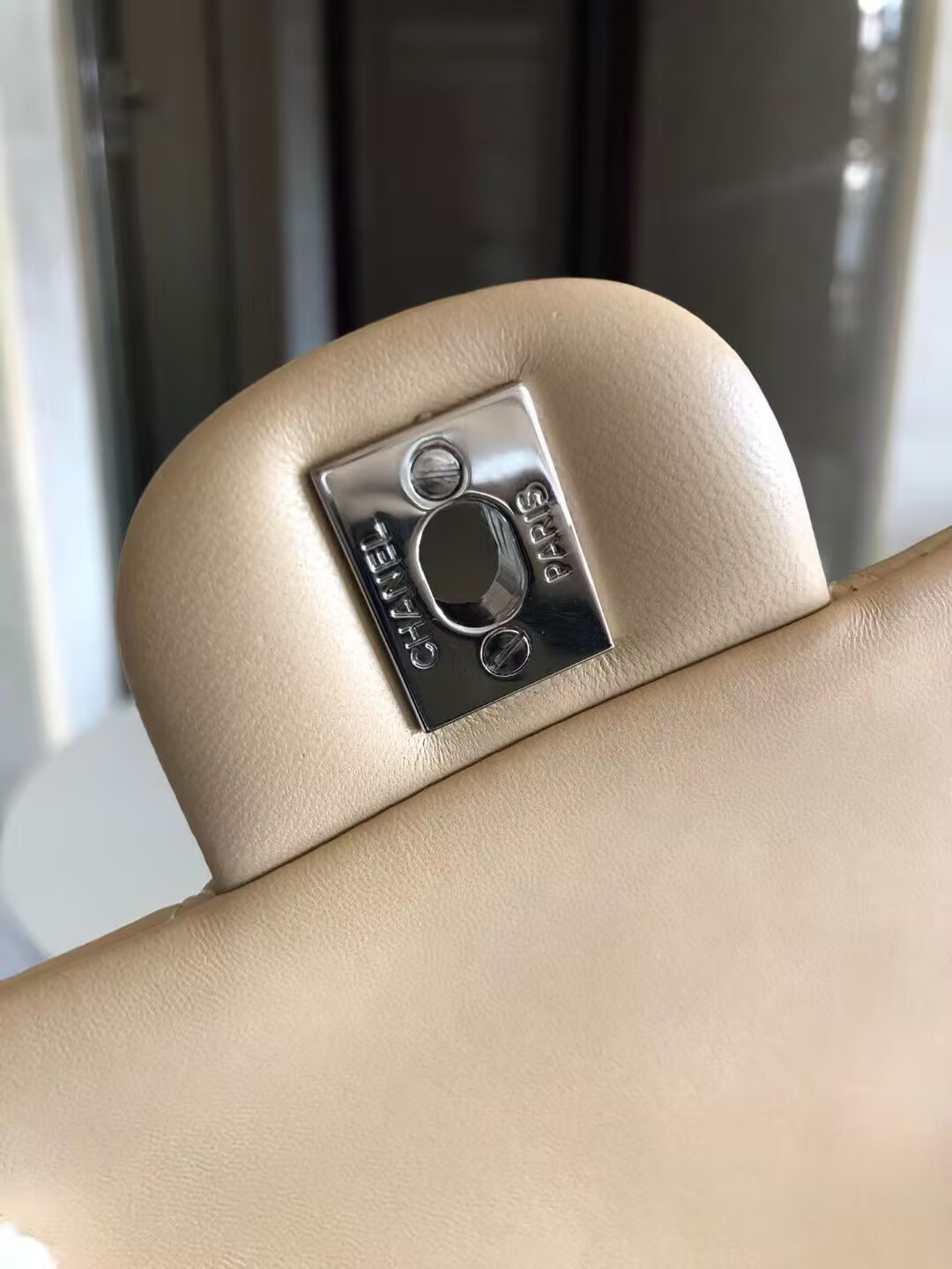 Chanel Mini Classic Handbag Lambskin & Silver-Tone Metal 13.5x 17x8cm