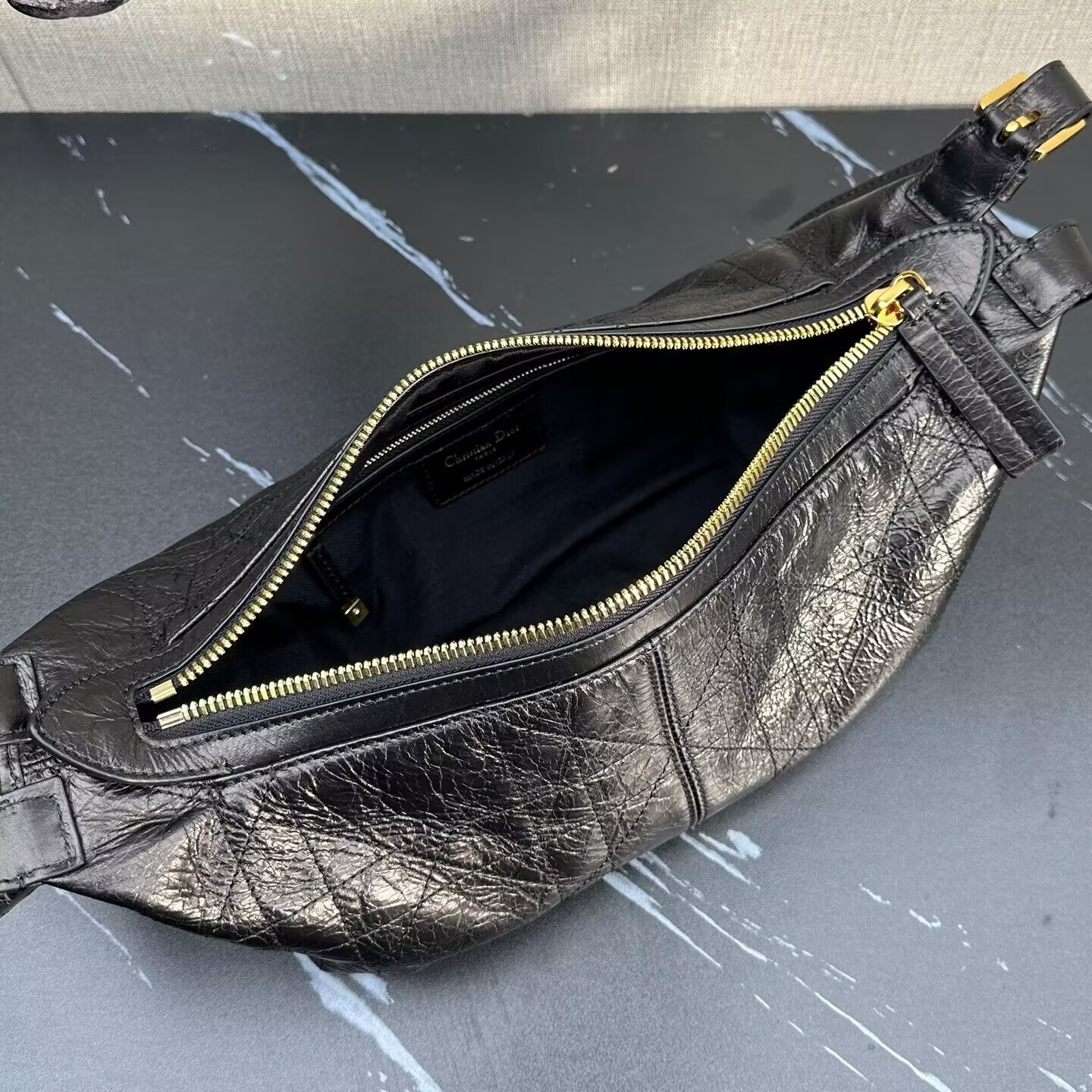 Dior Small D-Journey Bag in Crinkled Calfskin 25.5 x 14.5 x 14 cm