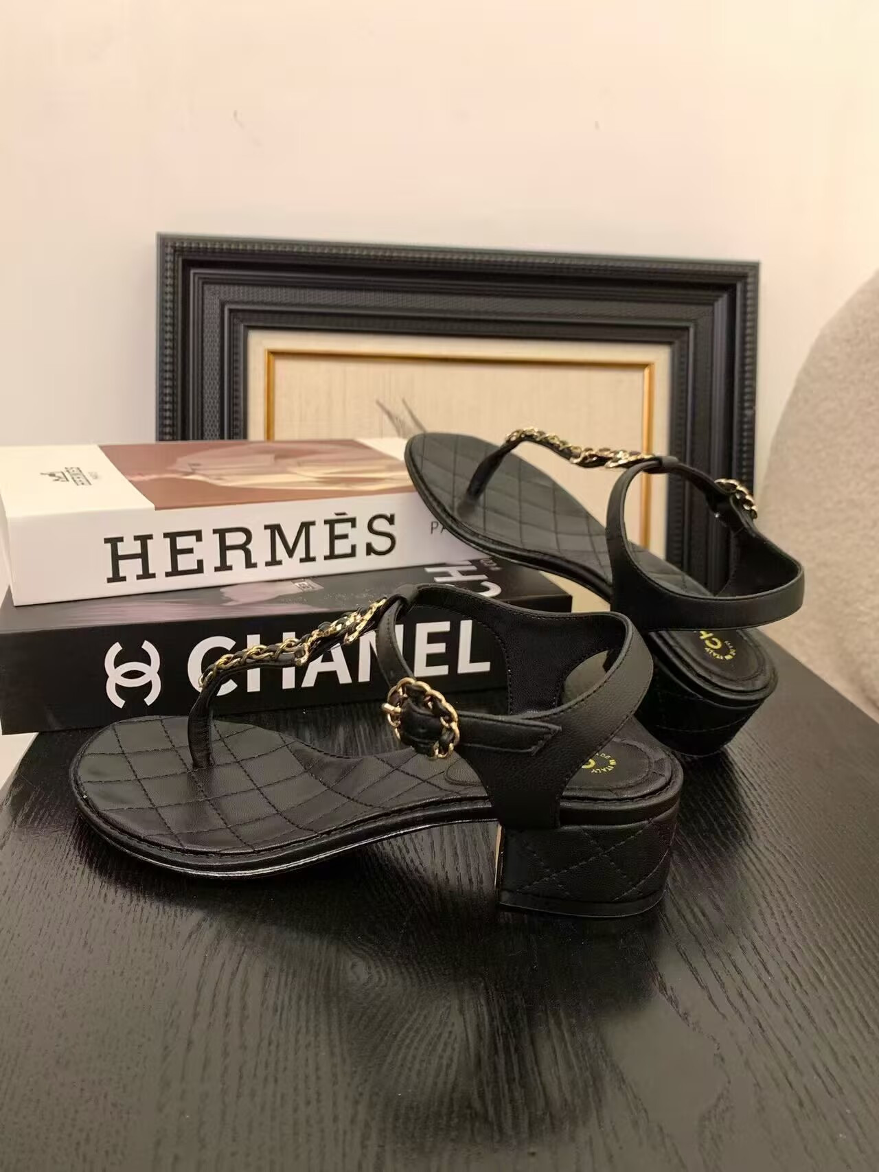 UA Chanel Thong Sandals