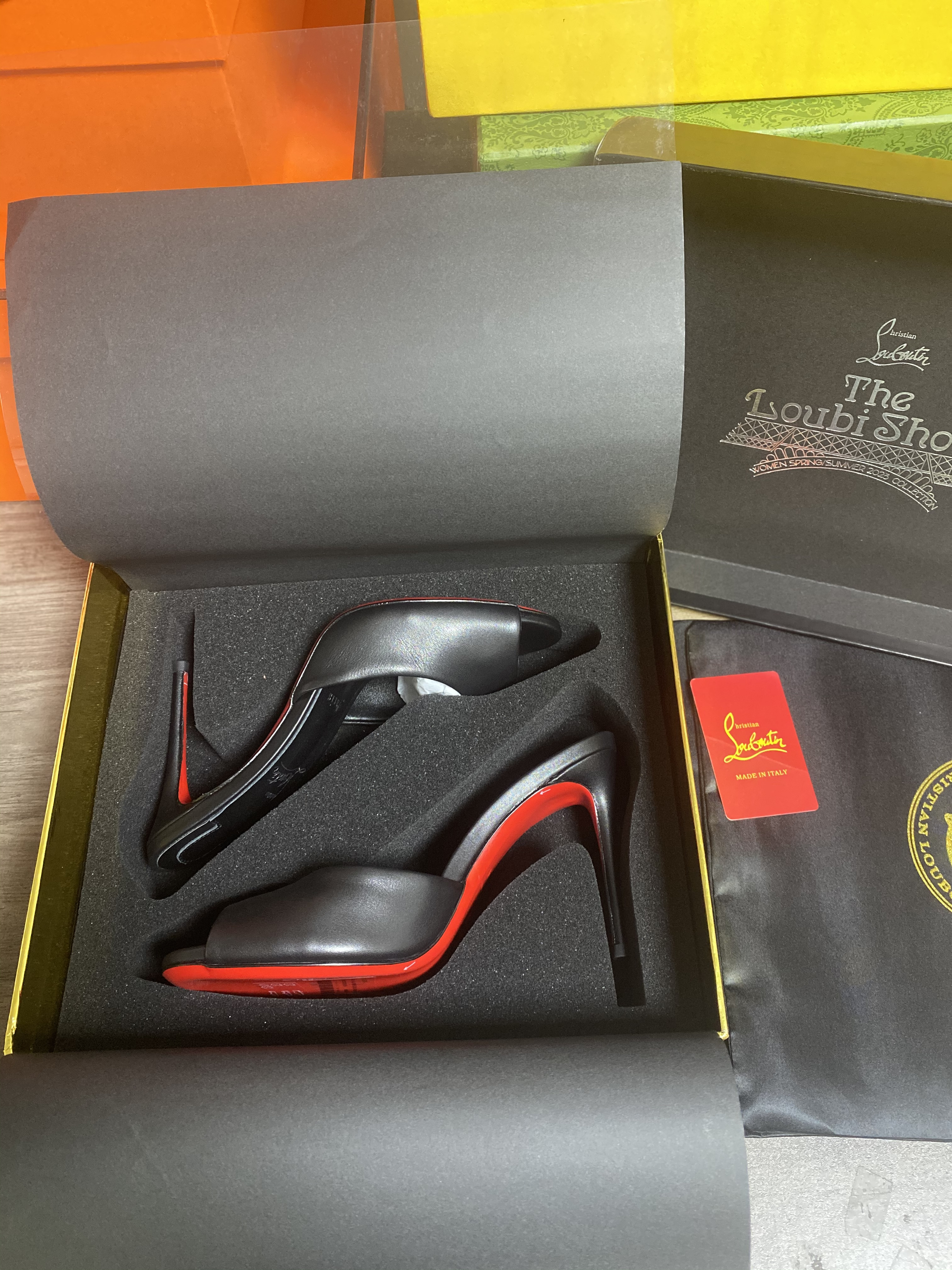 UA Christian Louboutin Me Dolly 100 Calfskin Leather Mules