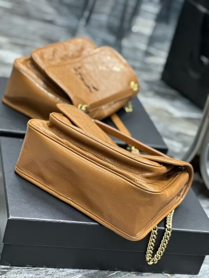 YSL NIKI MEDIUM IN VINTAGE LEATHER SHINY 28x20x8.5cm