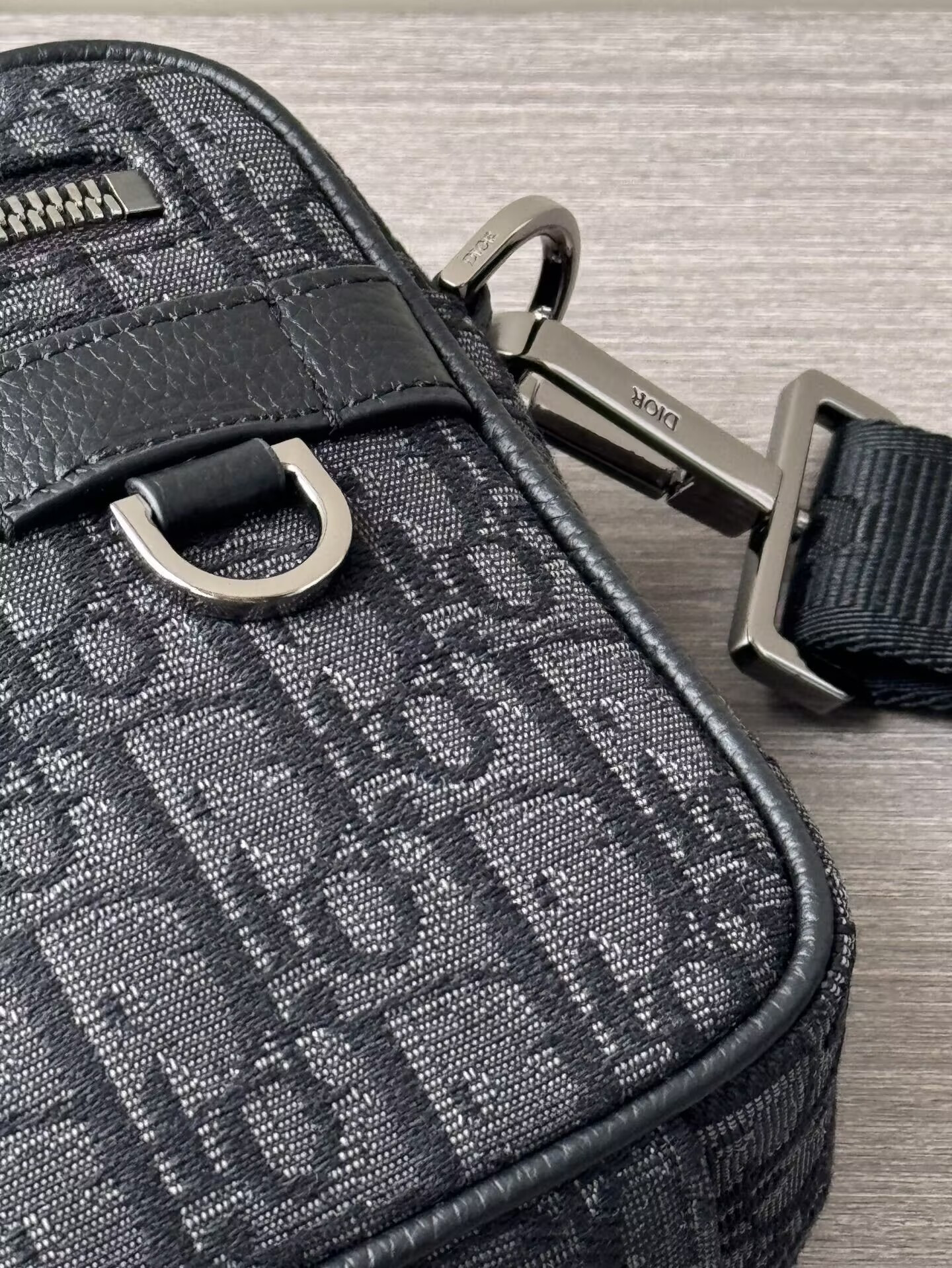 Dior Safari Bag with Strap Black Dior Oblique Jacquard 22x15x6cm