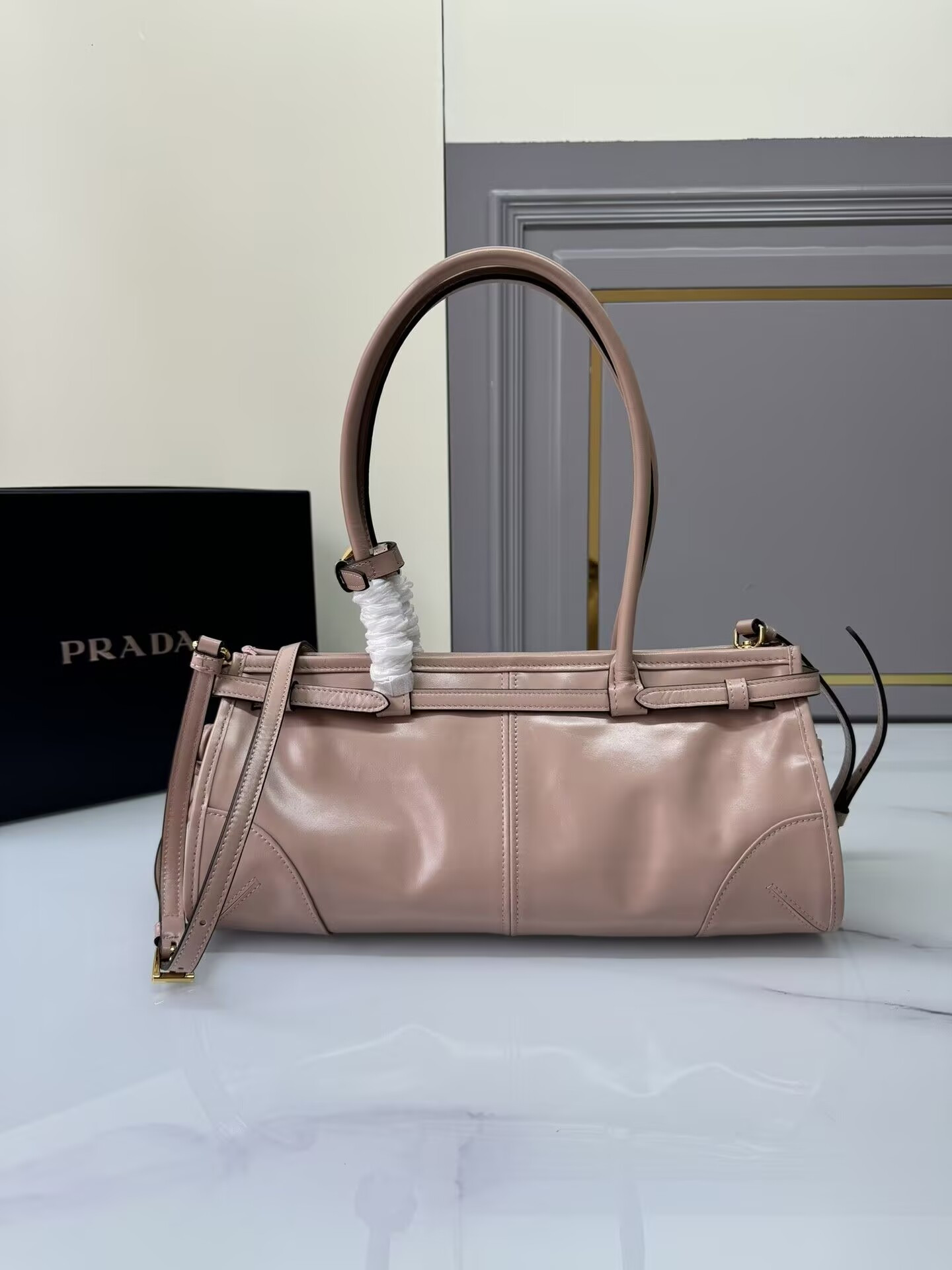 Prada Bonnie Medium Leather Handbag 32x15.5x12cm