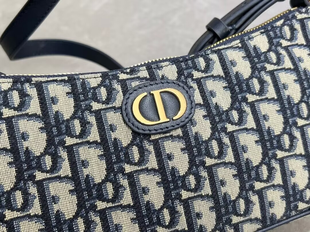 Dior 30 Montaigne Wanderlust Mini Bag Blue Dior Oblique Jacquard and Smooth Calfskin 26x12x7cm