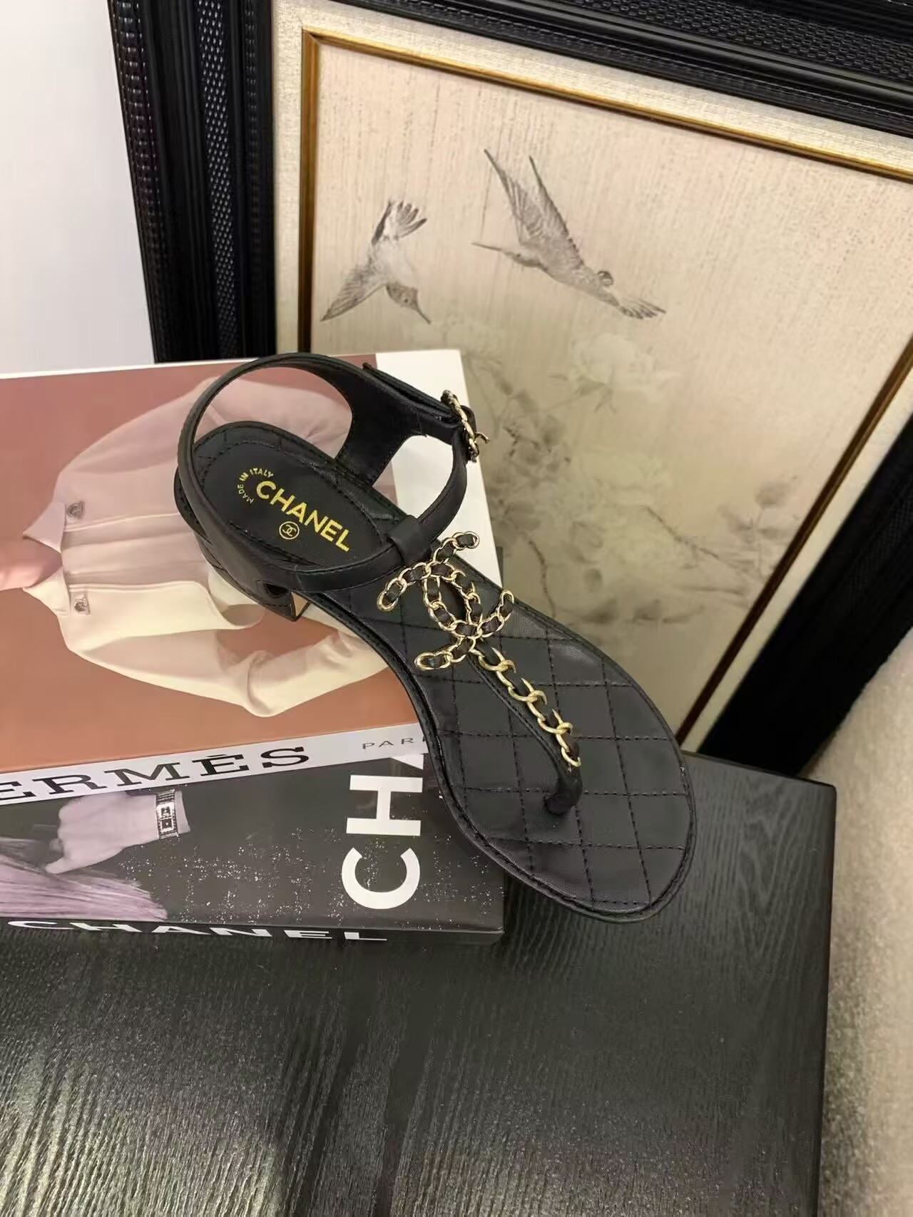 UA Chanel Thong Sandals