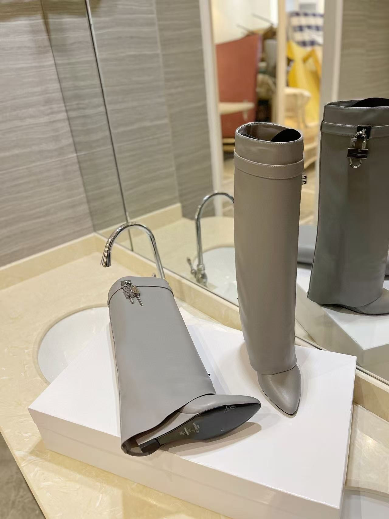 UA Givenchy Shark Lock boots in leather