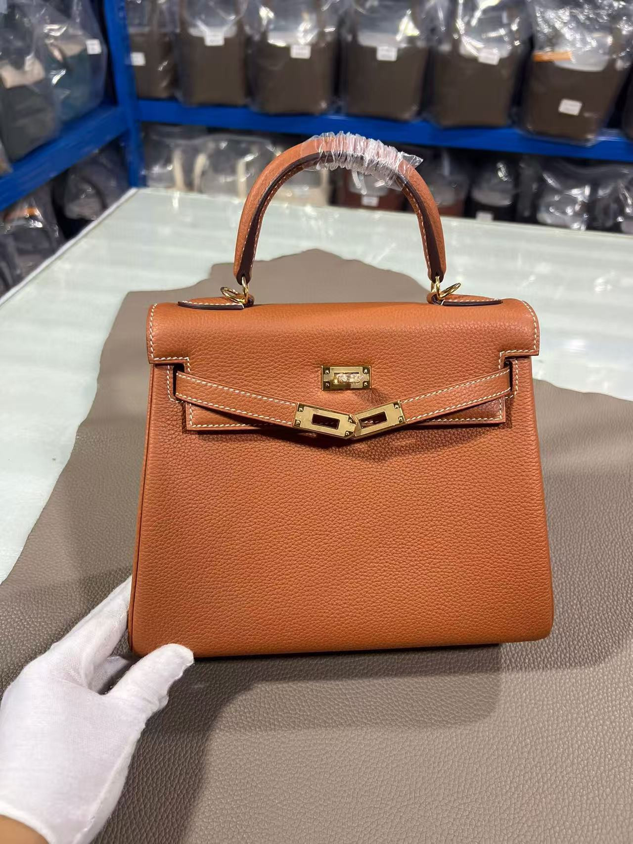 Hermes Togo Kelly Silver-tone Hardware 25