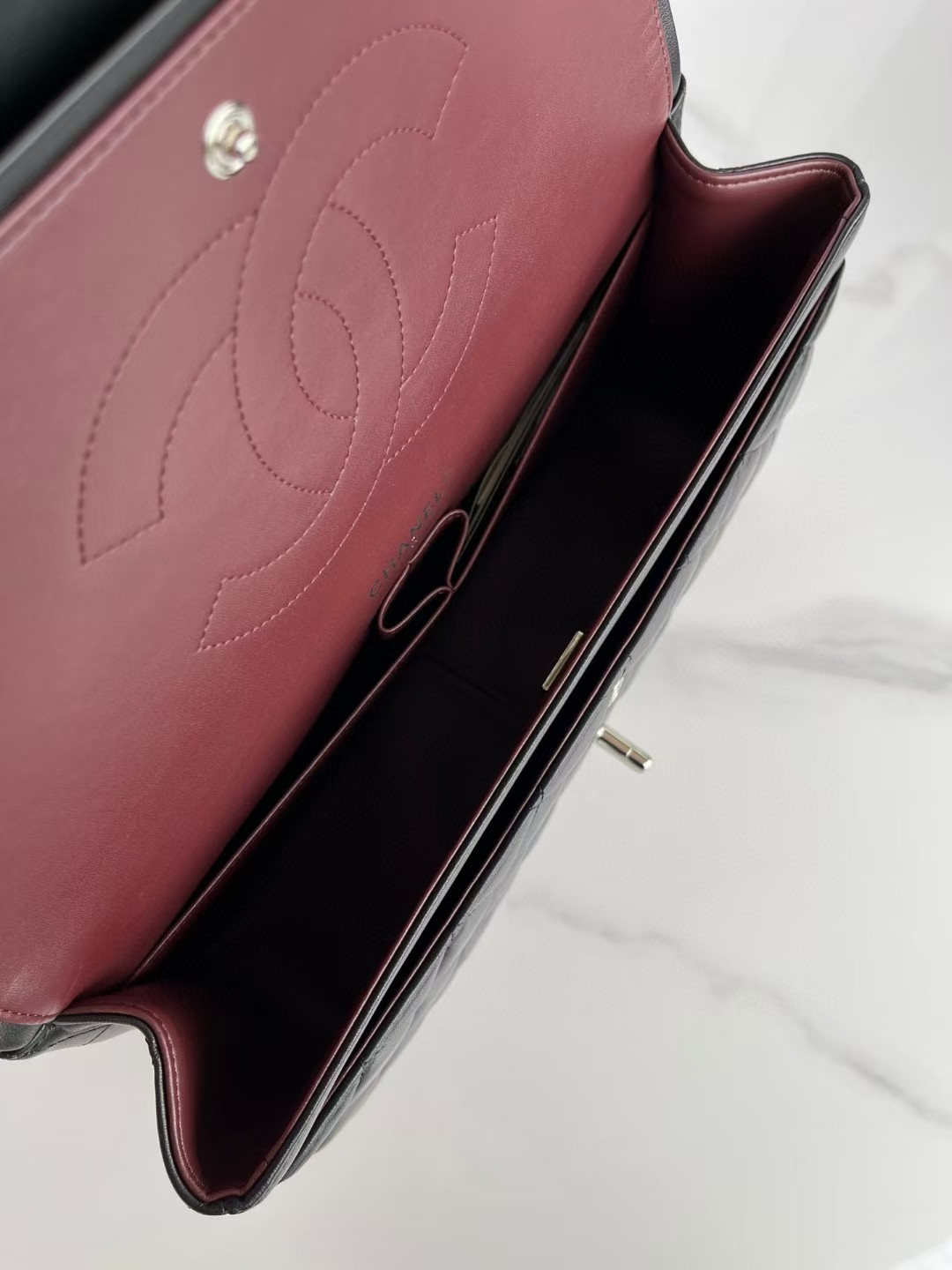 Chanel Classic Flap Jumbo 30cm CF shiny black 19.5×30×10cm