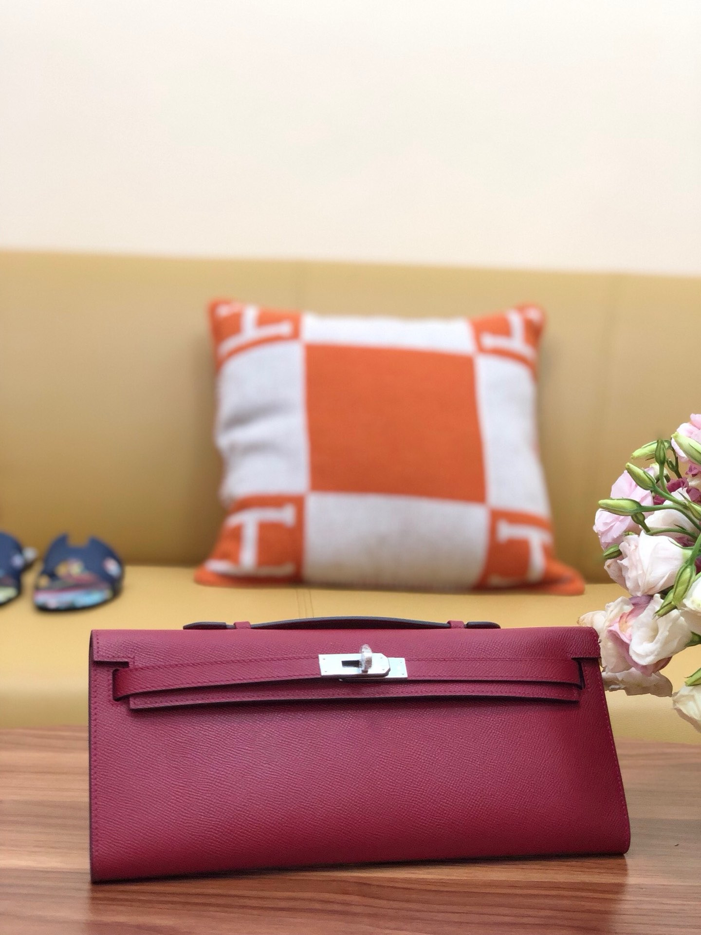 Hermes Kelly Cut 31cm Epsom Leather Silver