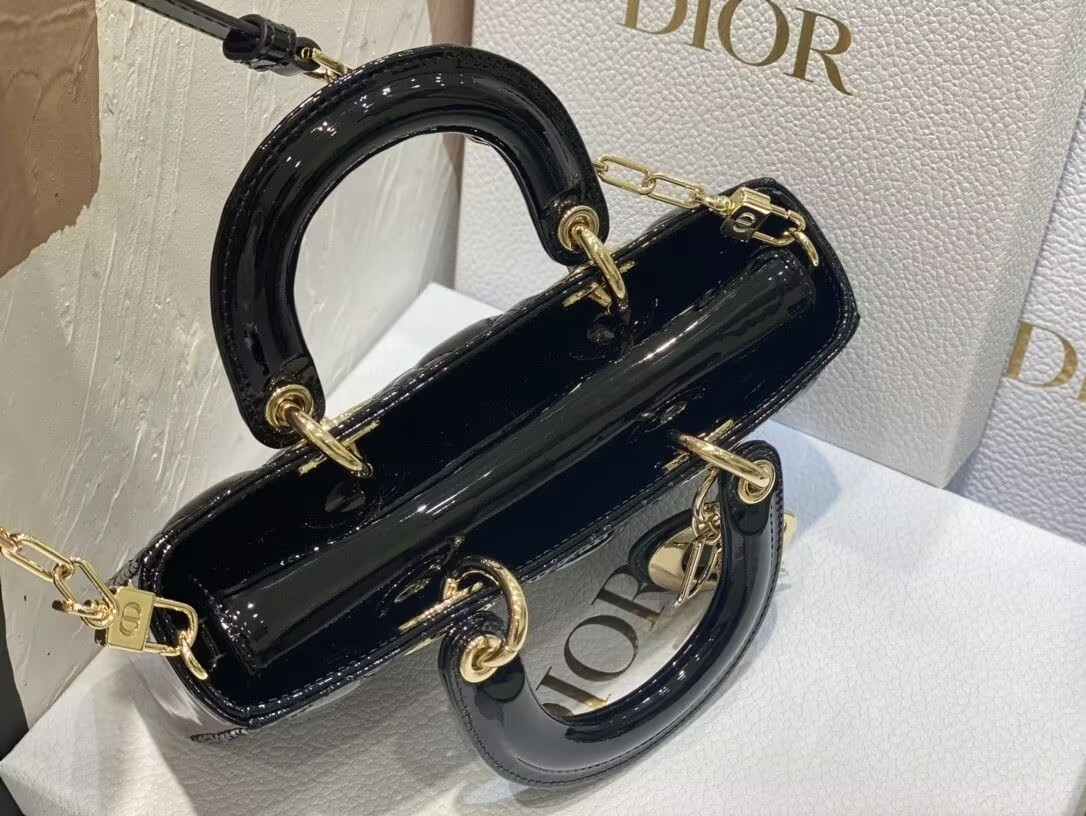 DIOR SMALL LADY D-JOY BAG BLACK 22x6x12cm