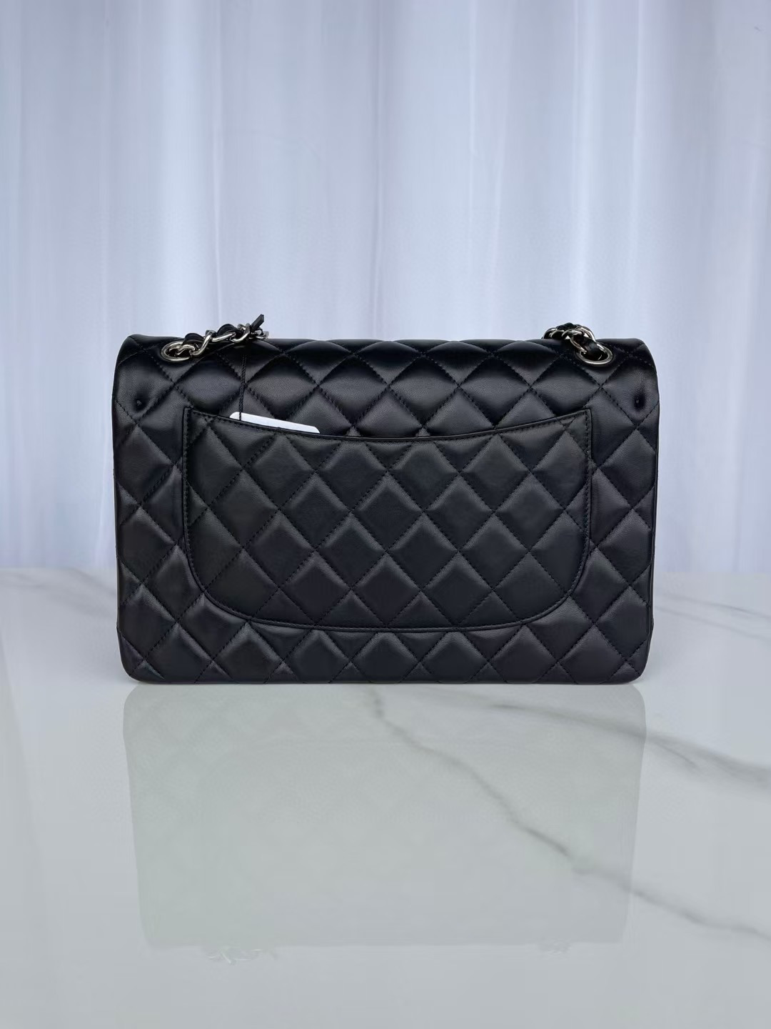 Chanel Classic Flap Jumbo 30cm CF shiny black 19.5×30×10cm