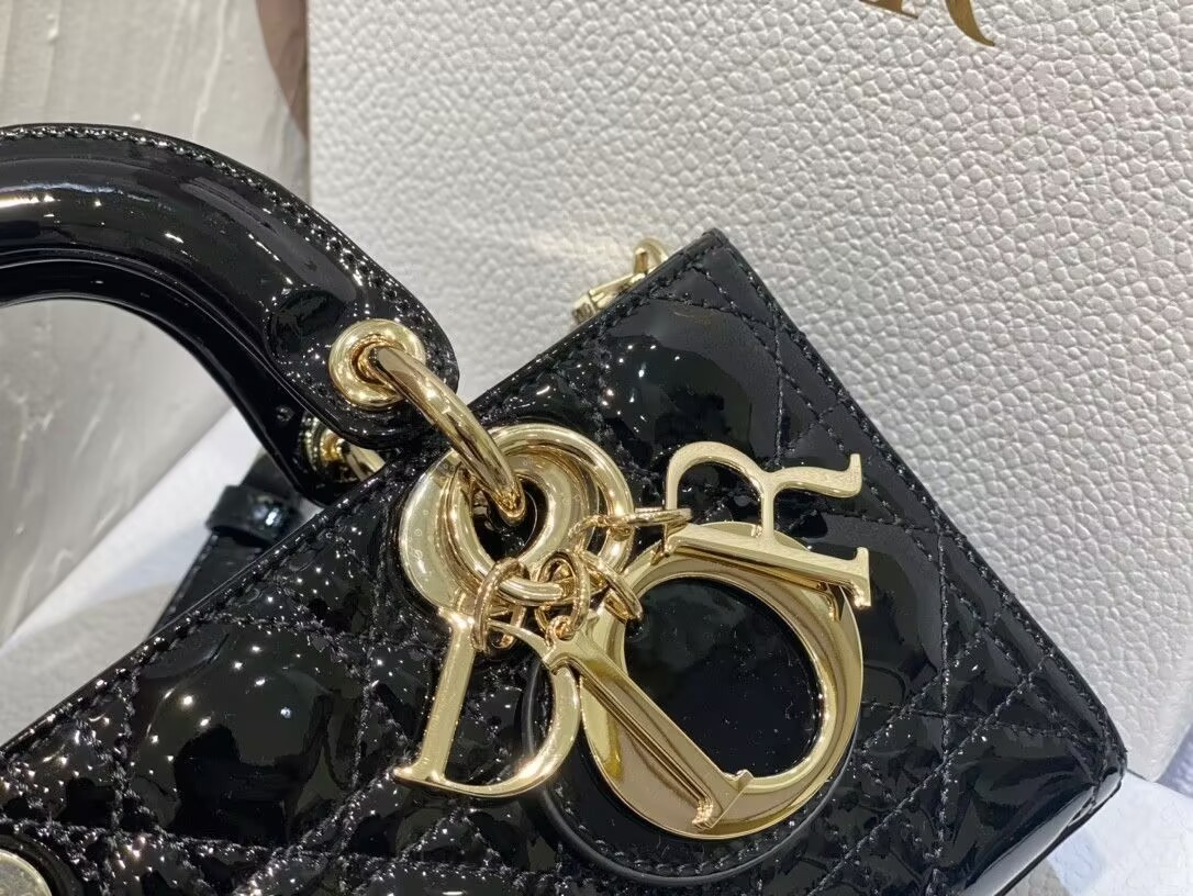 DIOR SMALL LADY D-JOY BAG BLACK 22x6x12cm