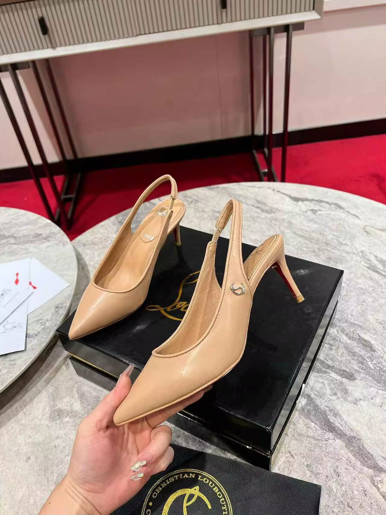 UA Christian Louboutin Sporty Kate Sling 65mm