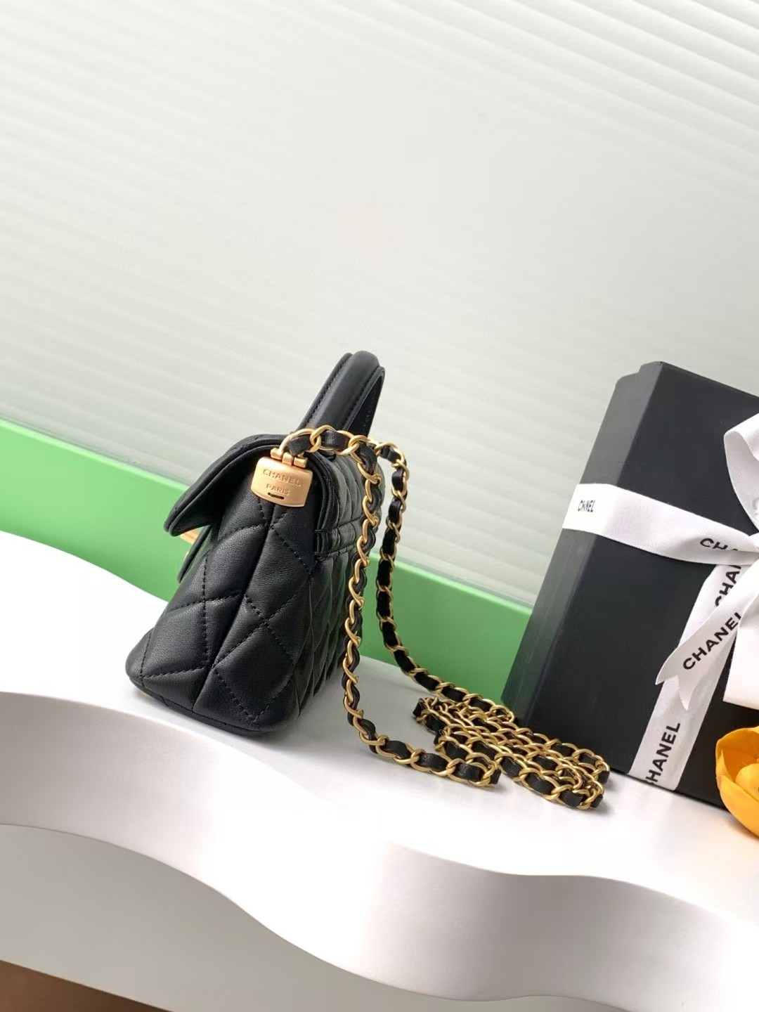 Chanel Mini Flap Top Handle Bag 12x22x6cm