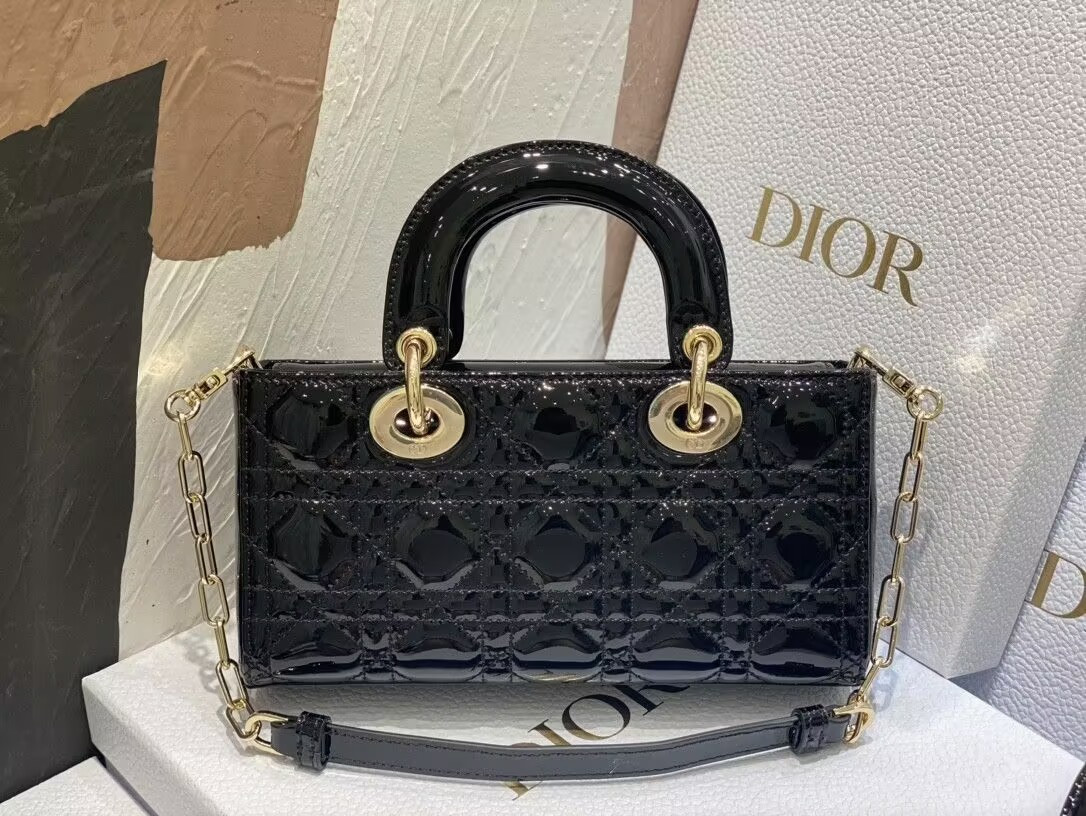 DIOR SMALL LADY D-JOY BAG BLACK 22x6x12cm