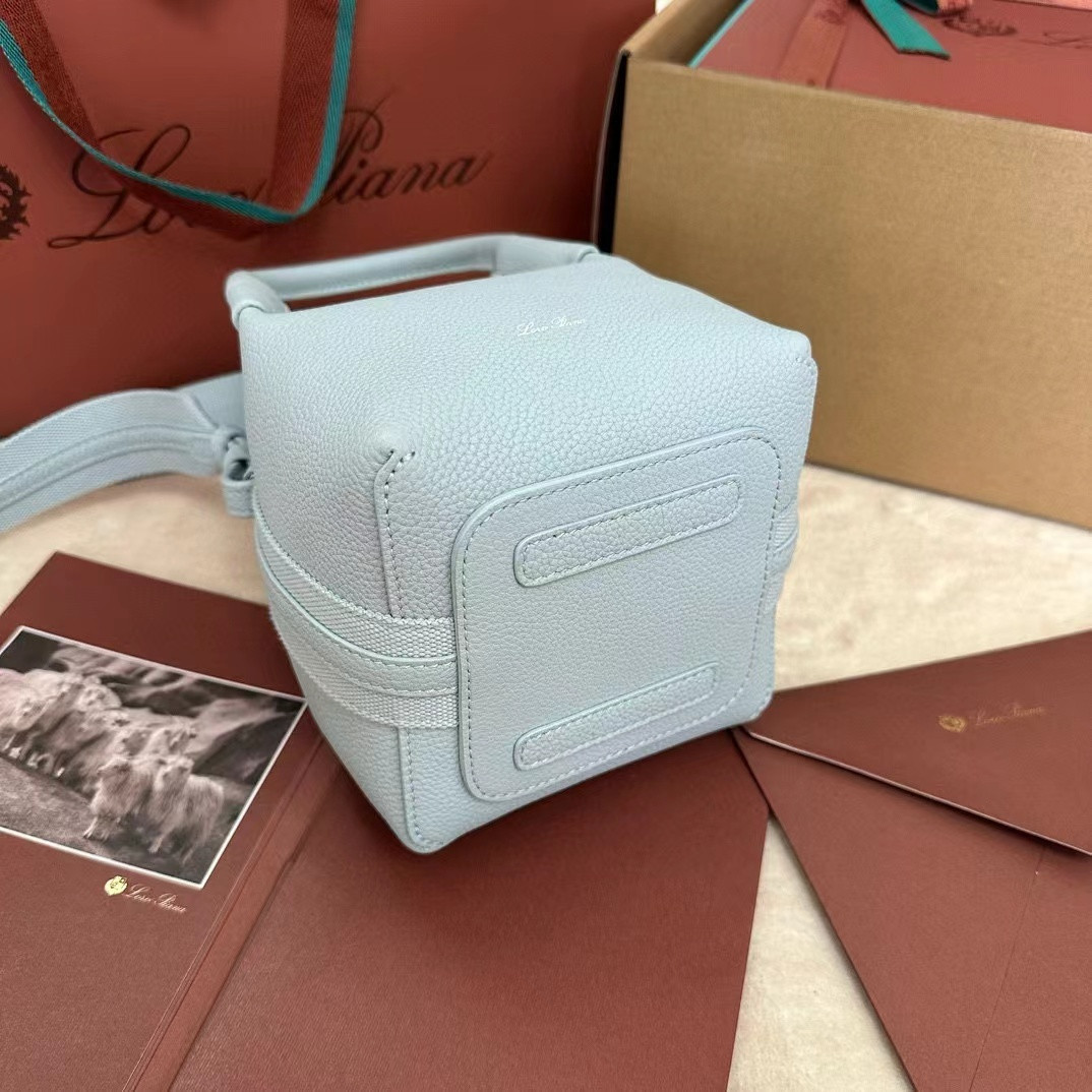 Loro Piana Small Bale Bag Grained Calfskin 17 x 17 x 21 cm