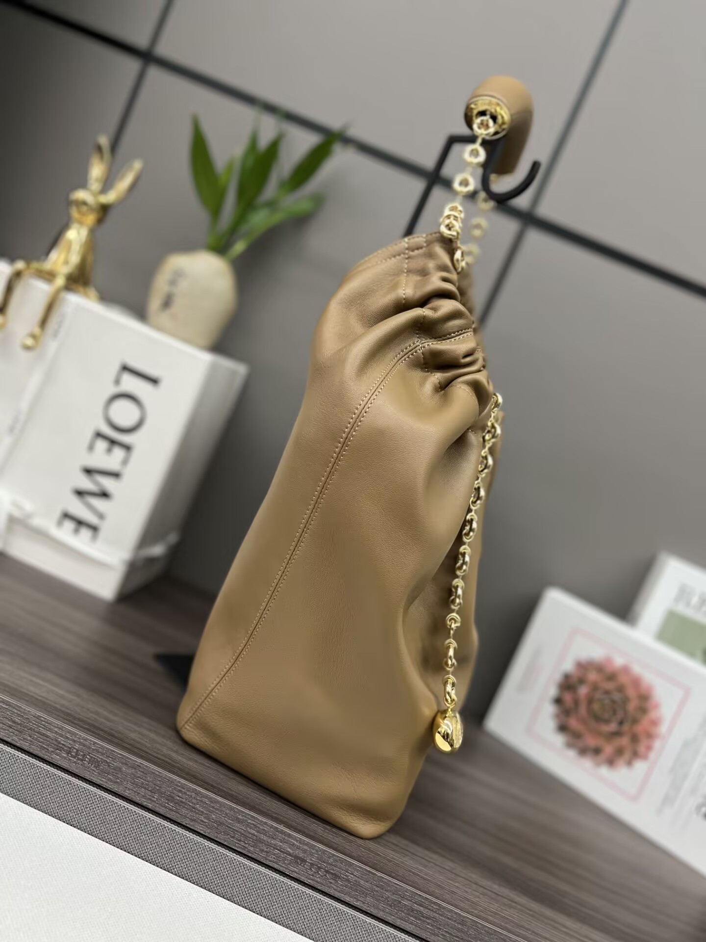 LOEWE Medium Squeeze bag in mellow nappa lambskin 34x33x13.5cm