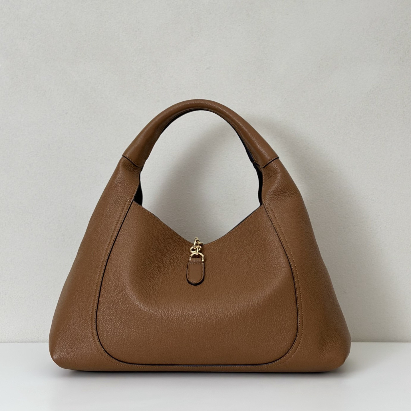 Gucci Softbit Maxi Shoulder Bag Brown Leather 46x26x16cm