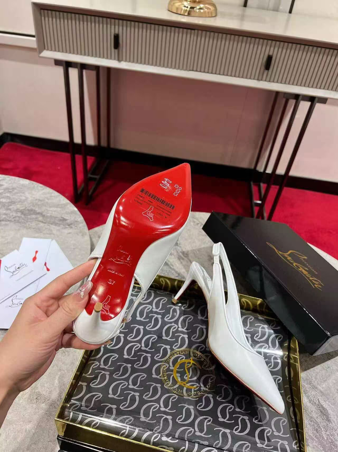 UA Christian Louboutin Sporty Kate Sling 65mm