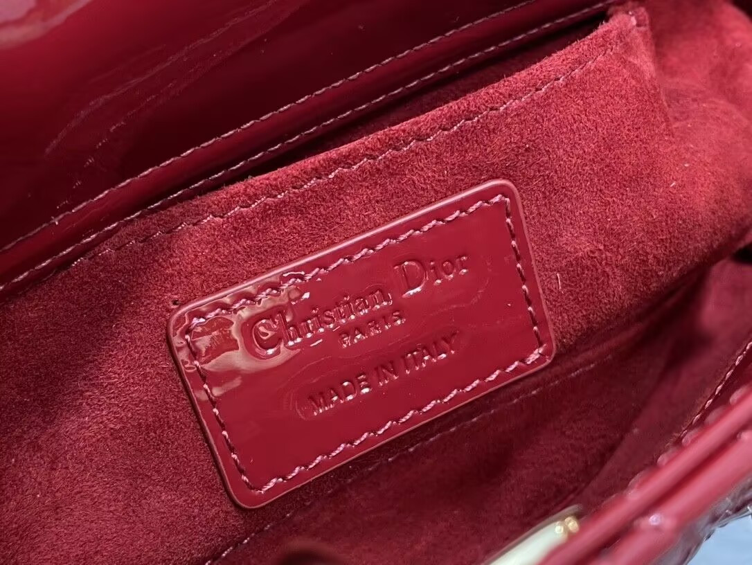 DIOR SMALL LADY D-JOY BAG RED 22x6x12cm