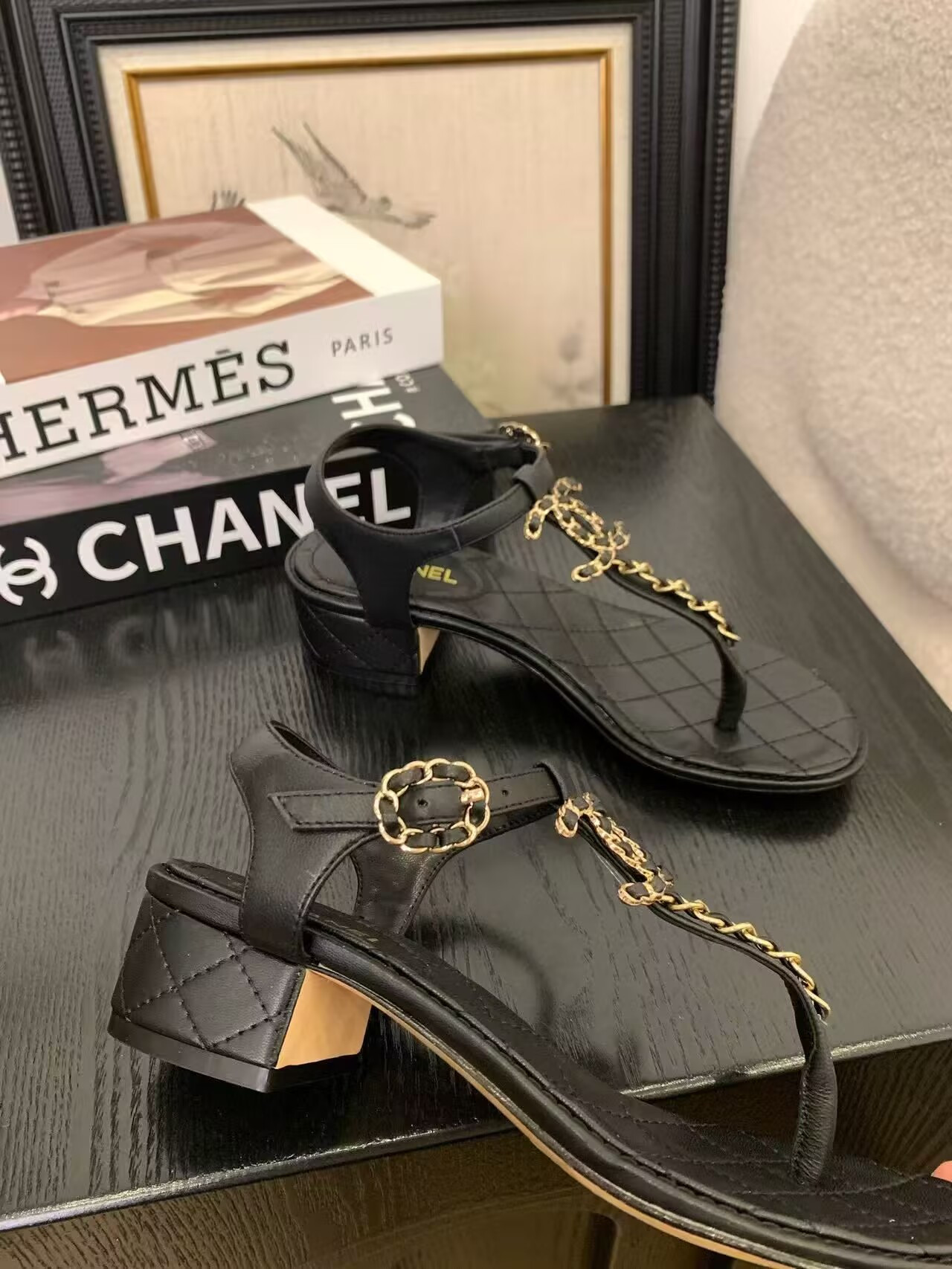 UA Chanel Thong Sandals