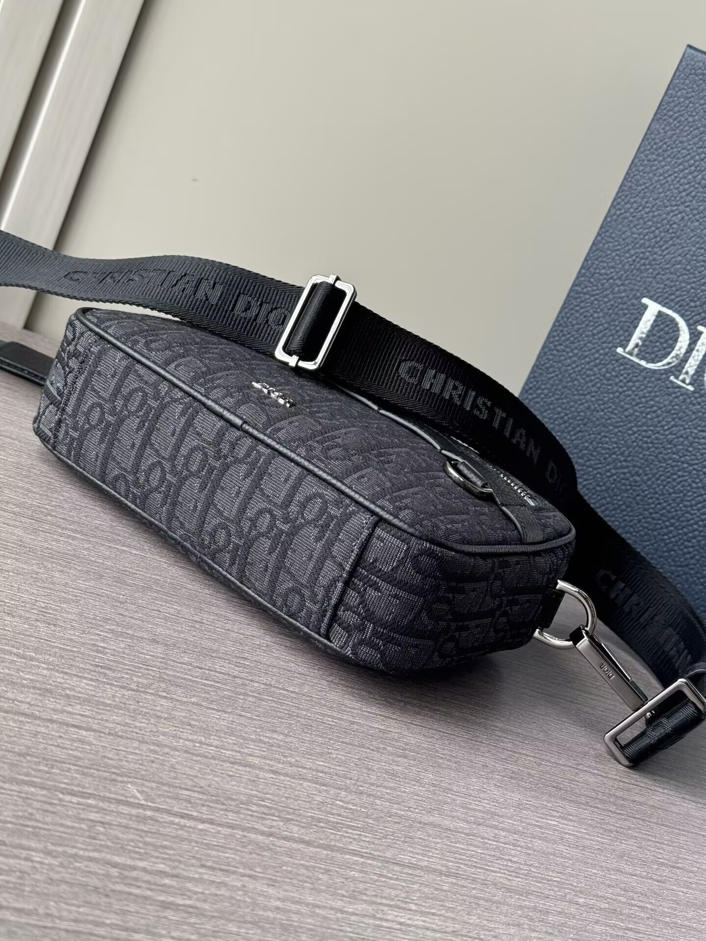Dior Safari Bag with Strap Black Dior Oblique Jacquard 22x15x6cm