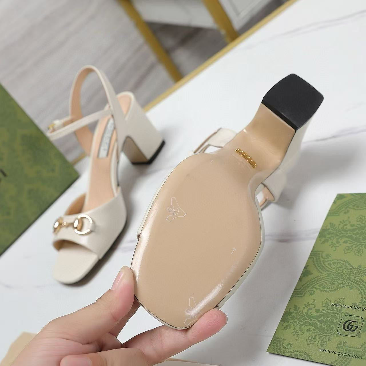 UA GUCCI HEELED SANDAL(Heel height 6.5cm)