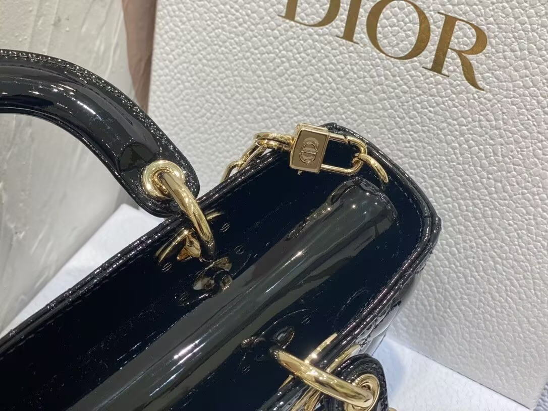 DIOR SMALL LADY D-JOY BAG BLACK 22x6x12cm