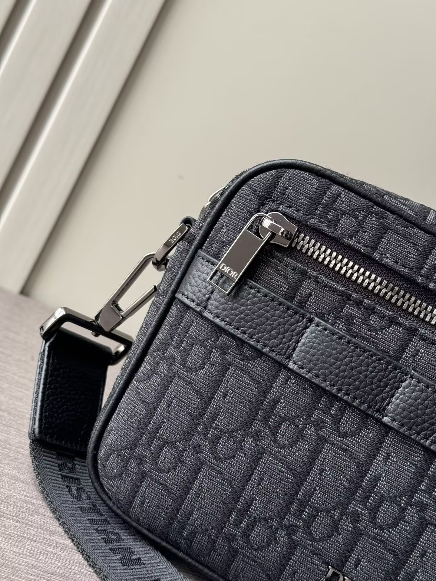 Dior Safari Bag with Strap Black Dior Oblique Jacquard 22x15x6cm