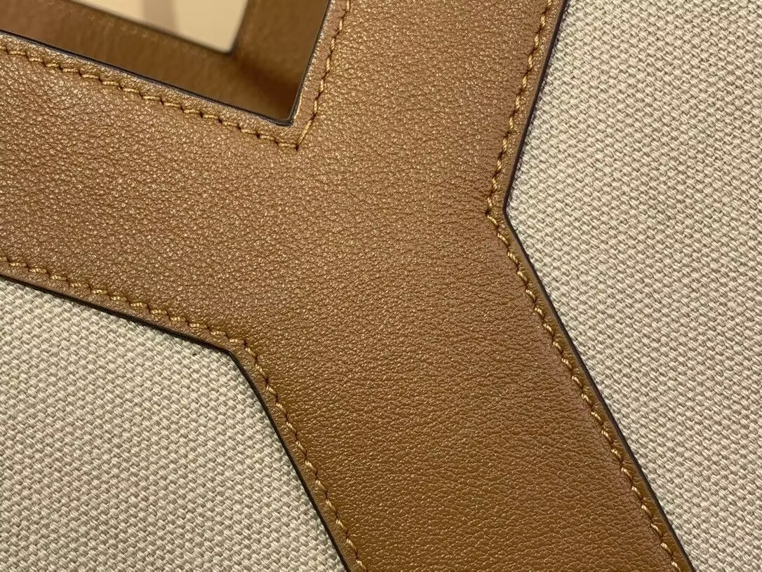 YSL Y Tote In Canvas And Leather 37×32×7cm
