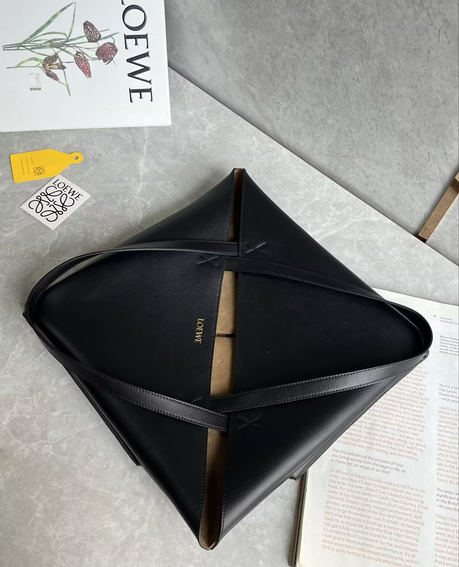 LOEWE Extra large Puzzle Fold tote in shiny calfskin 42X41X18 cm