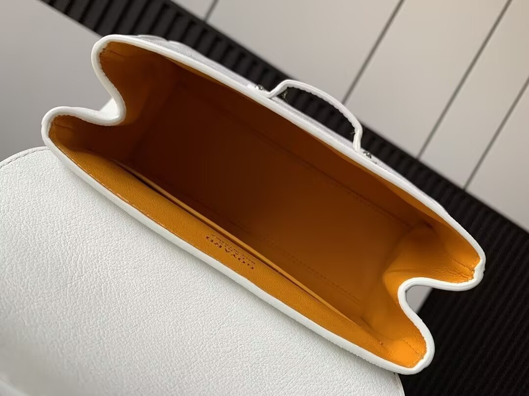 Goyard White Mini Goyardine Saigon Souple 15x20x7cm