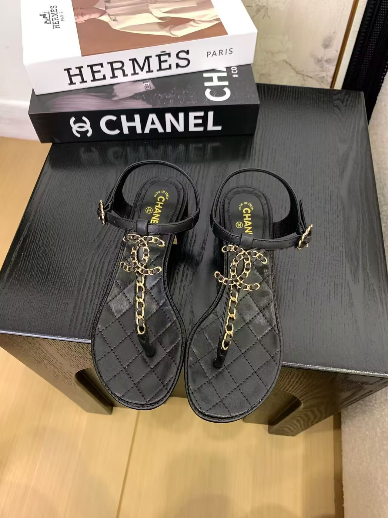 UA Chanel Thong Sandals
